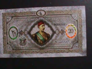 ​TURKEY-OTTOMAN -COLLECTIBLE 20 UVRE UNCIRCULATED-POLYMAR-NOTE VERY FINE
