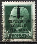 Italy - Italian Social Rep.; 1944: Sc. #1 O/Used Single Stamp​