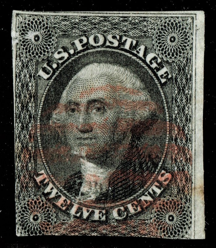 [0870] 1851 Scott#17 used 2¢ SPACE FILLER several faults cv:$280