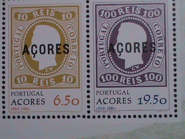 PORTUGAL-AZORES-1980-SC#  315a- AZORES #2 AND #6 STAMP MNH  S/S VF CTO NH