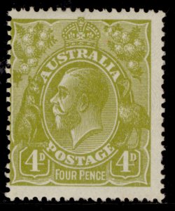 AUSTRALIA GV SG80, 4d olive-yellow, M MINT. Cat £35.