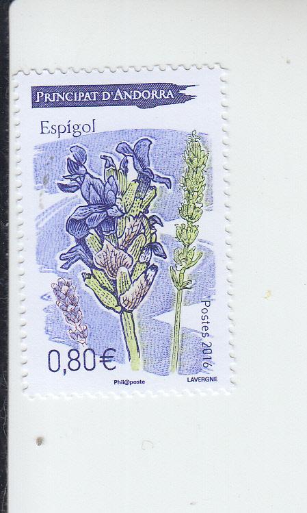 2016 Fr Andorra Lavender  (Scott 766) MNH