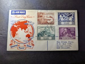 1949 Pitcairn Islands Airmail Souvenir First Day Cover FDC to Christchurch NZ