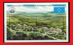 ZAYIX - 1991 Micronesia 132-133 MNH souvenir sheets / New Capital