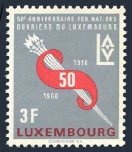 Luxembourg 435 block/4, MNH. Michel 723. Workers' Federation 50th Ann. 1966.