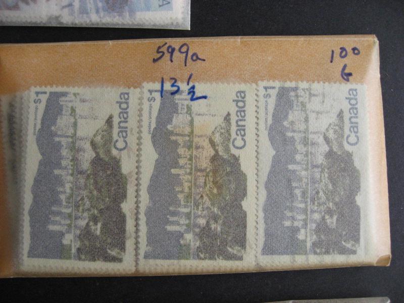 Canada wholesale 500 $1 used stamps 599,a 726,a 934 (mixed condition)