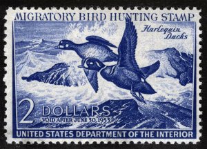 US Sc RW19 Deep Ultramarine $2.00 MNH Original Gum 1952 Hunting Permit