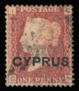 Cyprus 1880 QV 1d red (Plate 174) very fine used. SG 2. Sc 2.