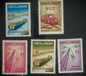 Paraguay #577-581 H  no air mail