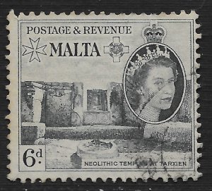 Malta #254 6p Queen Elizabeth II and Neolithic Temples at Tarxien