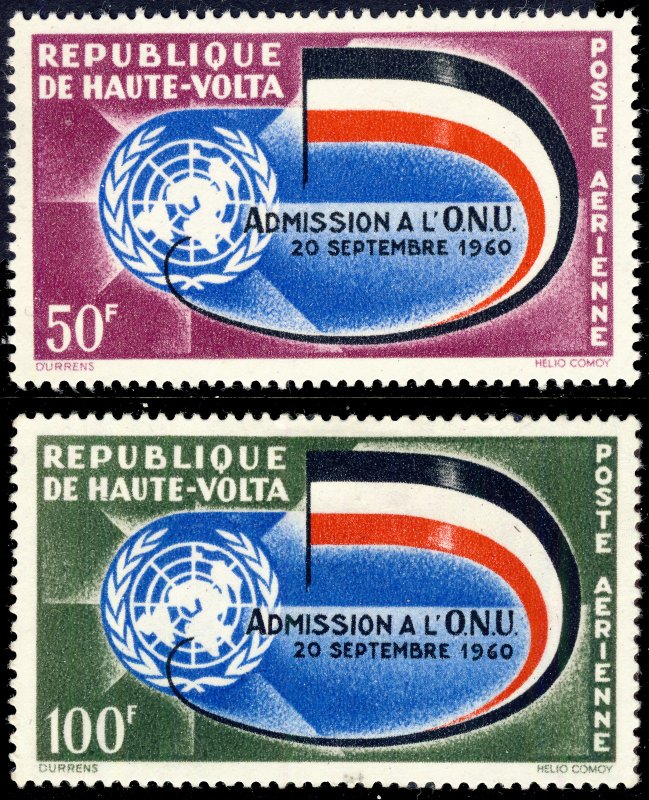 UPPER VOLTA - 1962 - Mi.112/3 - Yvert PA5/6 - Admission to UNO  - MH