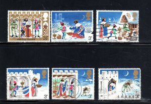 GREAT BRITAIN #709-714 1973 CHRISTMAS F-VF USED c