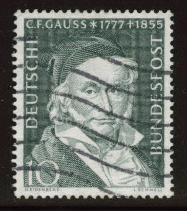 Germany Scott 725 used 1955 Gauss stamp 