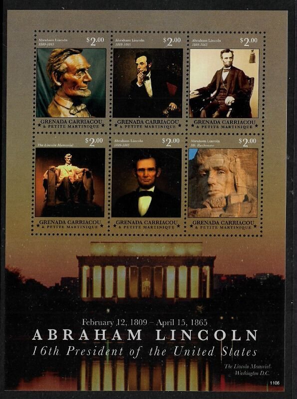 Grenada, Grenadines #2776 MNH Sheet - Abraham Lincoln