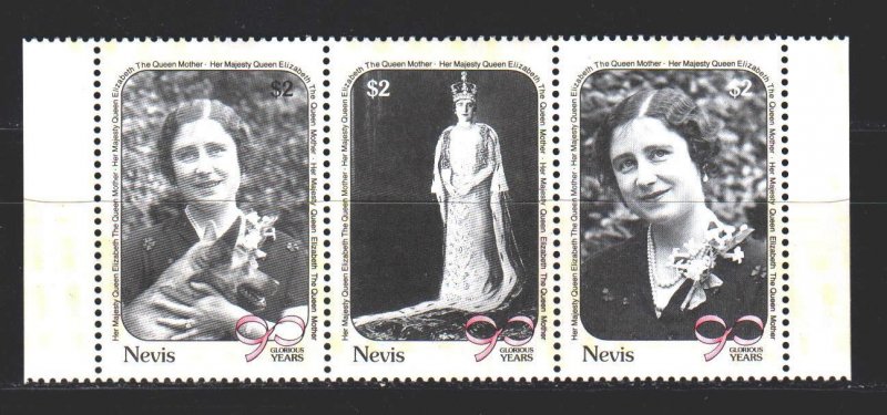 Nevis. 1990. 548-50. Queen mother. MNH.