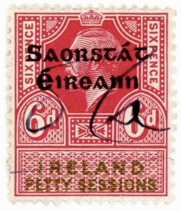 (I.B) George V Revenue : Ireland Petty Sessions 6d (Free State OP)