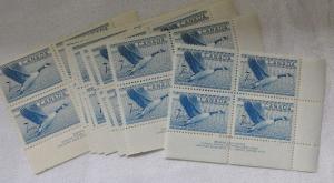 Canada plate blocks. Scott 320 MNH. CV $28.00 (10 blocks)