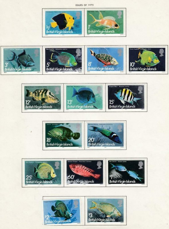 BRITISH VIRGIN ISLANDS # 284-299 VF-MLH FISHES CAT VALUE $25+