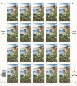 US Stamp - 2000 California Statehood - 20 Stamp Sheet - Scott #3438