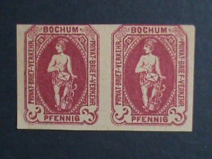 GERMANY OCCUPATION-BOCHUM-PRIVATE-BRIEF-VERKEHR IMPERF MH BLOCK OF 2 VF