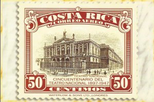COSTA RICA CENTENARY of the NATIONAL THEATER POST CARD, MENA PC20 FDC 1997