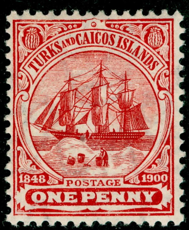 TURKS AND CAICOS ISLANDS SG111, 1d red, LH MINT. Cat £19.