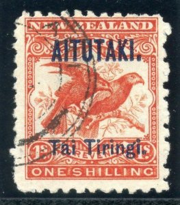 Cook Islands - Aitutaki 1903 KEVII 1s bright red very fine used. SG 7. Sc 6.