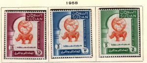 SUDAN Scott 121-123 MNH** 1958 Rhino Globe stamp set