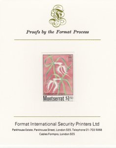 MONTSERRAT 1985 ORCHIDS  imperf on FORMAT INT PROOF CARD