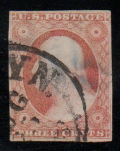 US #11 VF/XF used nice margins, lovely town cancel, Select!