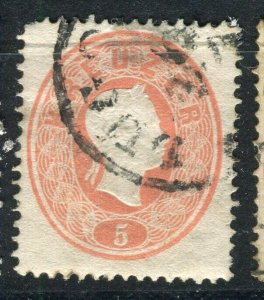 AUSTRIA; 1860-1 classic F. Joseph issue fine used Shade of 5k. value,