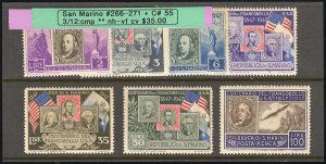 San Marino Stamps # 266-271 MNH VF Scott Value $35.00