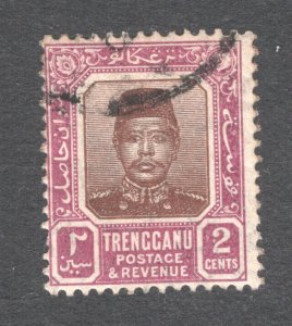 Malaya - Trengganu, Scott #2   F/VF, Used, 2c red violet & brown ..... 6470002