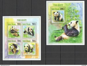 2013 Guinea-Bissau Animals Fauna Giant Panda Kb+Bl ** Stamps St1246