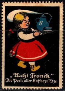 Vintage Germany Poster Stamp Franck The Pearl Of All Coffee Additives