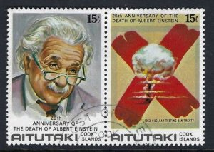 Aitutaki Sc #189a: 25th Death Anniversary of Albert Einstein, 15c 1980 CTO