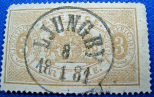 SWEDEN 1874  -  SCOTT # O1  -   USED     (Hs25)