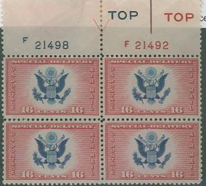 USA SC#CE2 Air Post Special Delivery 16cTOP P Block MNH