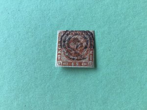 Denmark 1858 Wavy lines ground 4 Sk  used stamp A6661