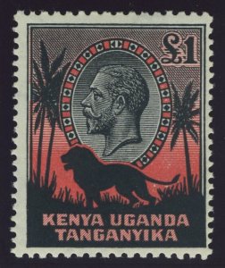 K.U.T. 1935 KGV £1 black & red MLH. SG 123. Sc 59.