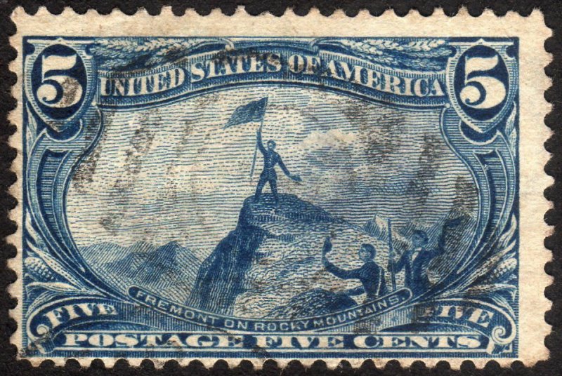 1898, US 5c, Trans-Mississippi, Used, thin, Sc 288