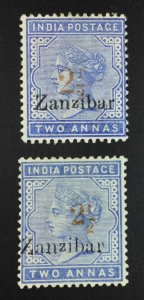 MOMEN: ZANZIBAR SG #26-27 1895-8 MINT OG H £260 LOT #64302