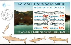 GREENLAND. 1997. Whales II. Block 13. FDC. Fa: 306/09.