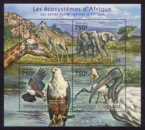 Togo - New Issue - MNH African Marsh Animals (M/S)