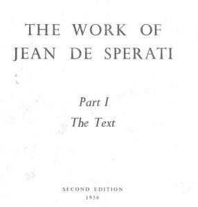 The Work of JEAN DE SPERATI in 2 volumes (TEXT + PLATES) RARE PDF Version