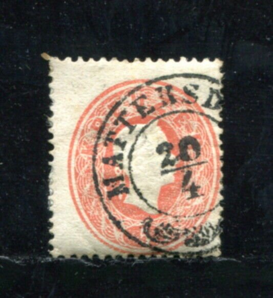 x56 - AUSTRIA 1860s MATTERSDORF Postmark on Sc# 14 Stamp. Used