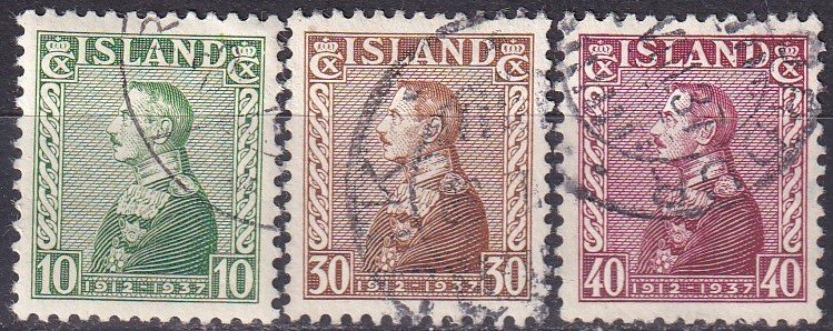 Iceland #199-201  F-VF Used CV $46.00 (Z9609)