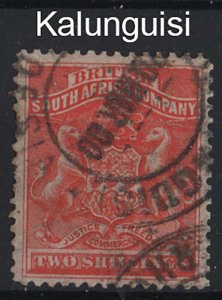 Rhodesia 1892 2s vermilion sg5 fine used, scarcer KALUNGUISI cds cat £45+