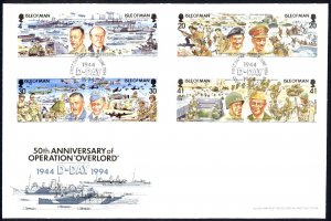 Isle of Man Sc# 601a-607a (Assorted) FDC 1994 Operation Overload