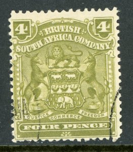 Southern Rhodesia 1898 British South Africa 4d SG #82 VFU A611